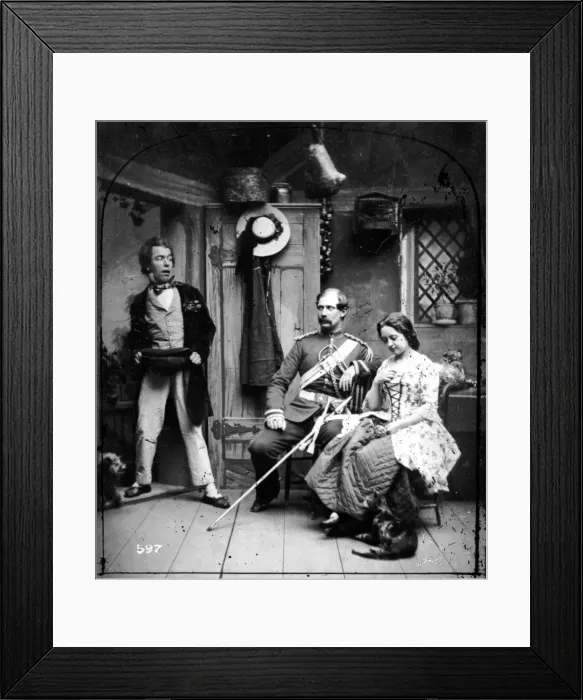 Framed Print : Two Timer. circa 1865: A young woman sitting with her suitor Framed Print : Two Timer. circa 1865: A young woman sitting with her suitor