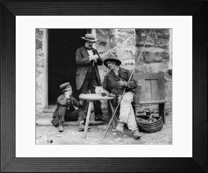 Framed Print : Fisherman seated