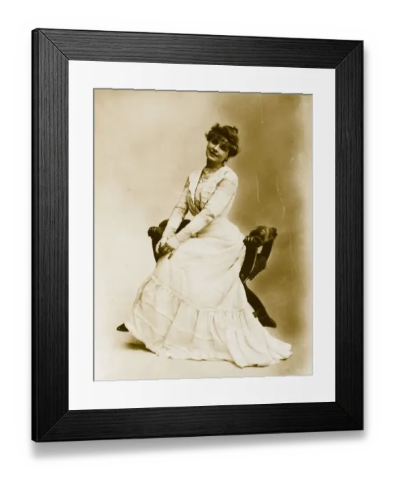 Framed Print : Day Dress. 24th August 1900: Miss Marguerite Aubert wearing a day dress Framed Print : Day Dress. 24th August 1900: Miss Marguerite Aubert wearing a day dress