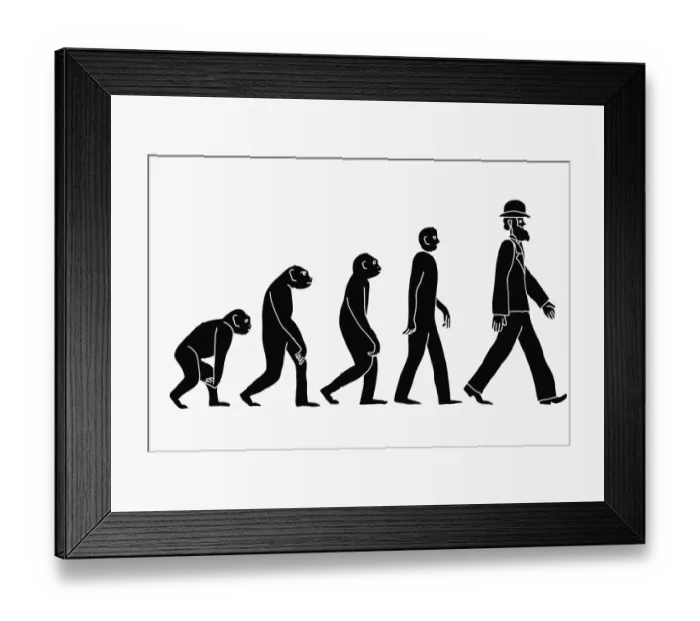 Framed Print : adults, homo habilis, homo sapiens sapiens, human evolution, plain background Framed Print : adults, homo habilis, homo sapiens sapiens, human evolution, plain background