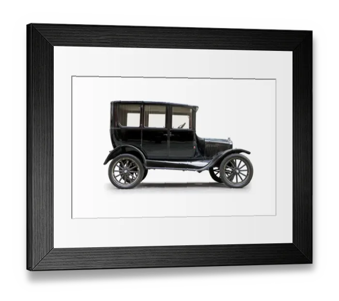 Framed Print : Model T Sedan silhouetted side view