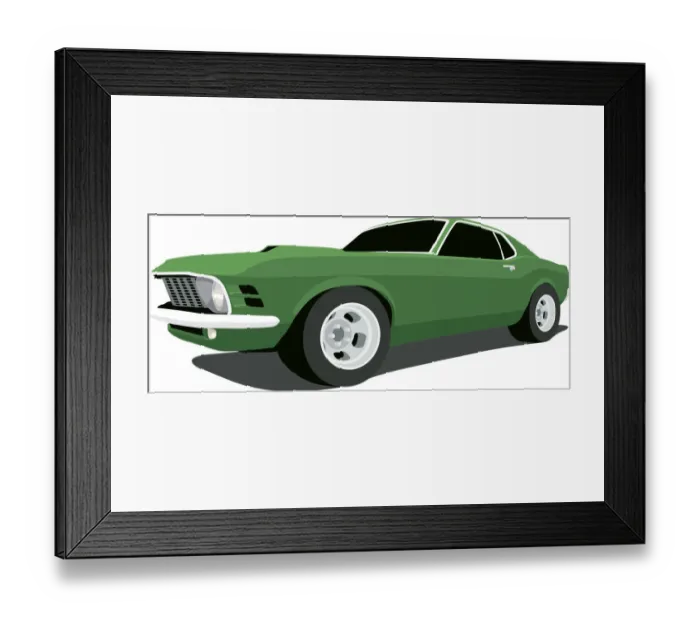 Framed Print : Vector 1970 Ford Mustang Framed Print : Vector 1970 Ford Mustang