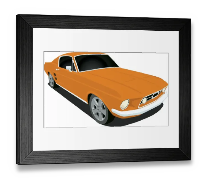 Framed Print : Vector 1967 Mustang Muscle Car Framed Print : Vector 1967 Mustang Muscle Car