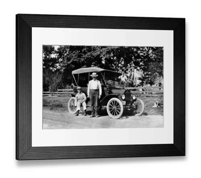 Framed Print : 522, adult, adults, antique, automobile, black & white, car, caucasian, child, eye contact Framed Print : 522, adult, adults, antique, automobile, black & white, car, caucasian, child, eye contact