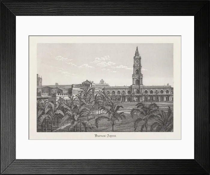 Framed Print : Cabildo and Plaza de Mayo in Buenos Aires, published 1889 Framed Print : Cabildo and Plaza de Mayo in Buenos Aires, published 1889