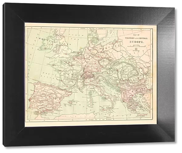 Western and Central Europe map 1881