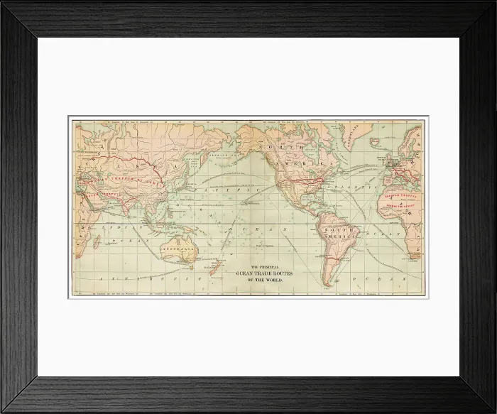 Framed Print : Map of the World 1881 Framed Print : Map of the World 1881