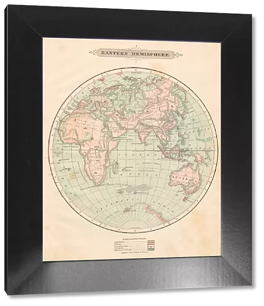 Eastern hemisphere map 1881