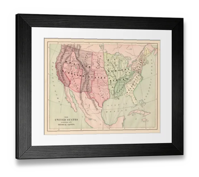 Framed Print : United States map 1881 Framed Print : United States map 1881