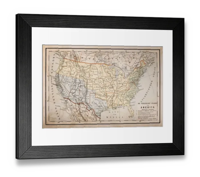 Framed Print : Old map of America Framed Print : Old map of America