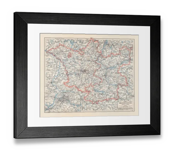 Framed Print : Brandenburg in Germany, mainland, province, and Berlin, lithograph, published 1897 Framed Print : Brandenburg in Germany, mainland, province, and Berlin, lithograph, published 1897