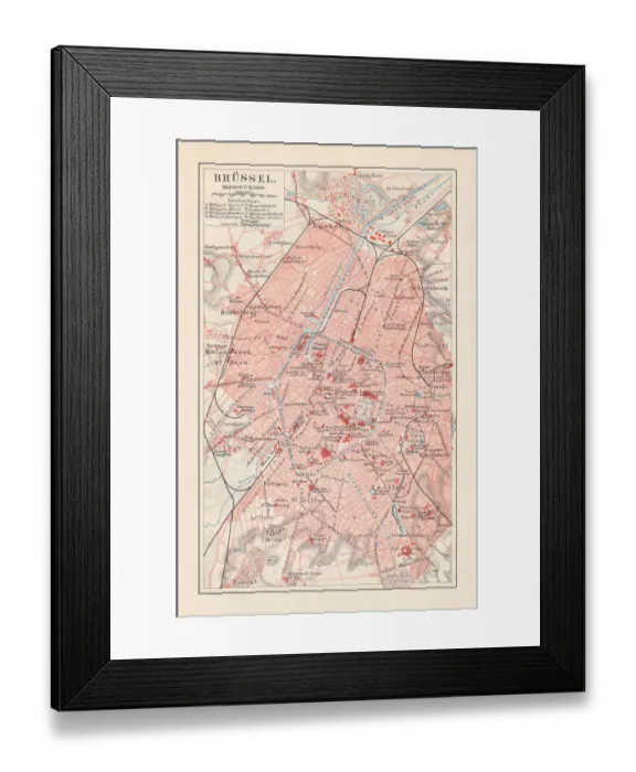 Framed Print : Brussels - capital of Belgium, lithograph, published in 1897 Framed Print : Brussels - capital of Belgium, lithograph, published in 1897