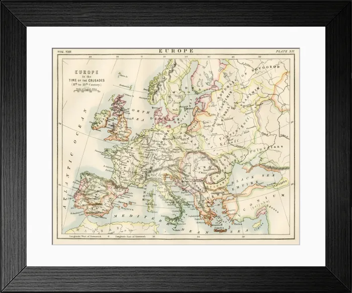 Framed Print : Europe time of the crusades Framed Print : Europe time of the crusades
