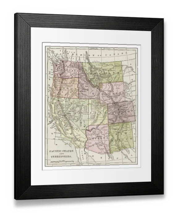 Framed Print : Pacific states 1889 Framed Print : Pacific states 1889