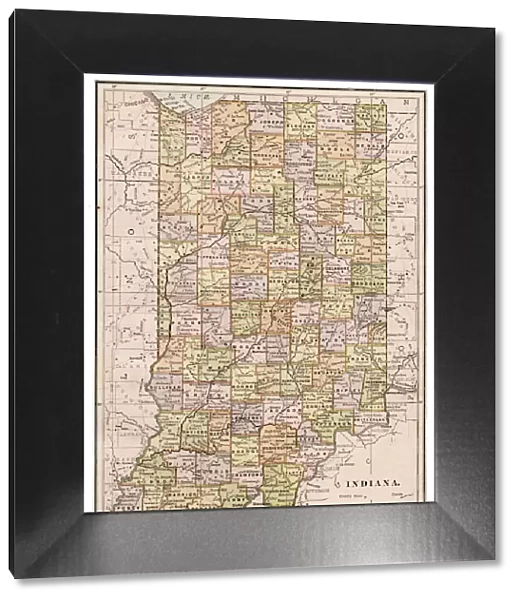 Map of Indiana 1889