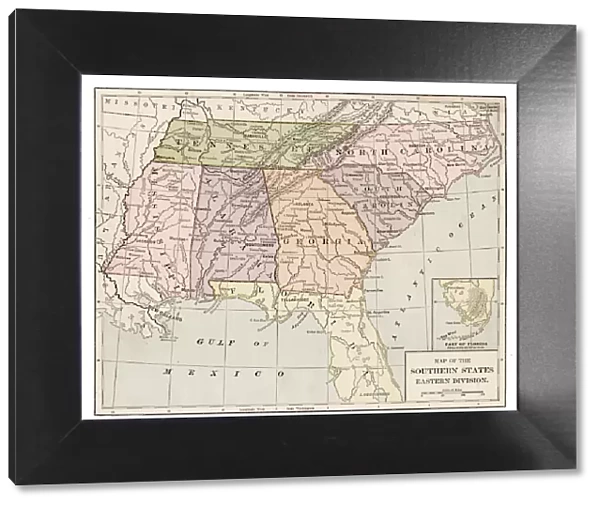 USA Southern states map 1889