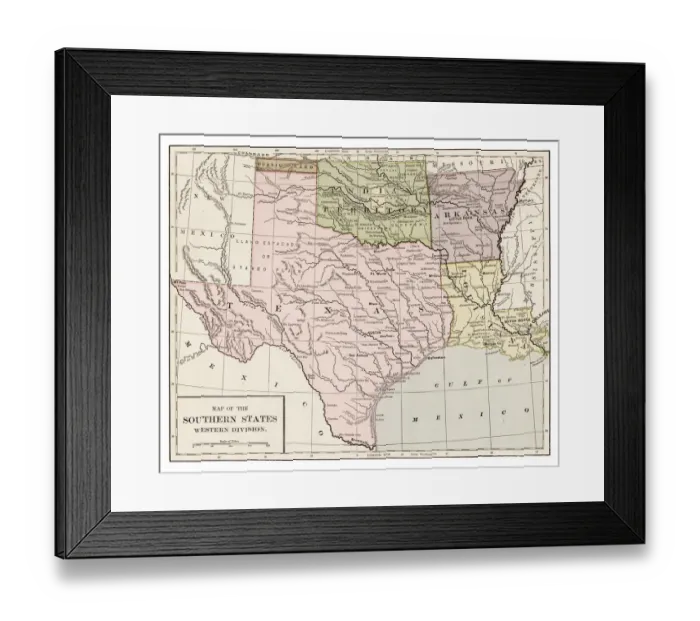 Framed Print : Southern states western division 1889 Framed Print : Southern states western division 1889