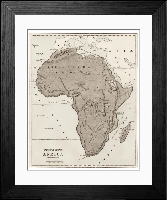 Framed Print : Map of Africa 1889 Framed Print : Map of Africa 1889