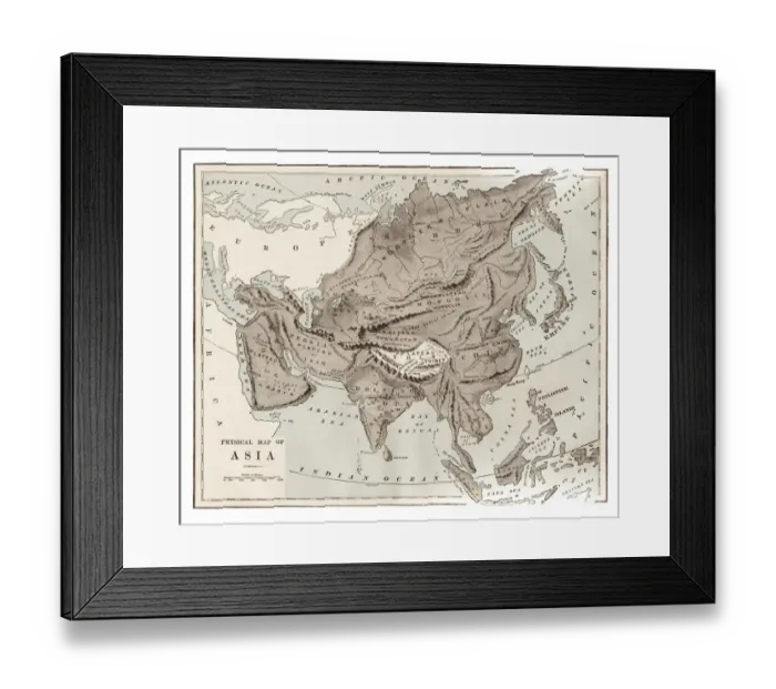 Framed Print : Map of Asia 1889 Framed Print : Map of Asia 1889