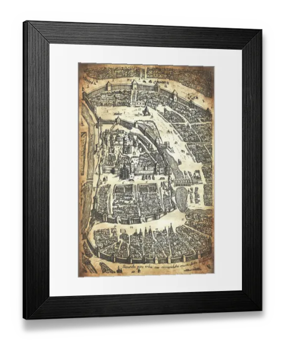 Framed Print : Map of Moscow from 17th century Framed Print : Map of Moscow from 17th century