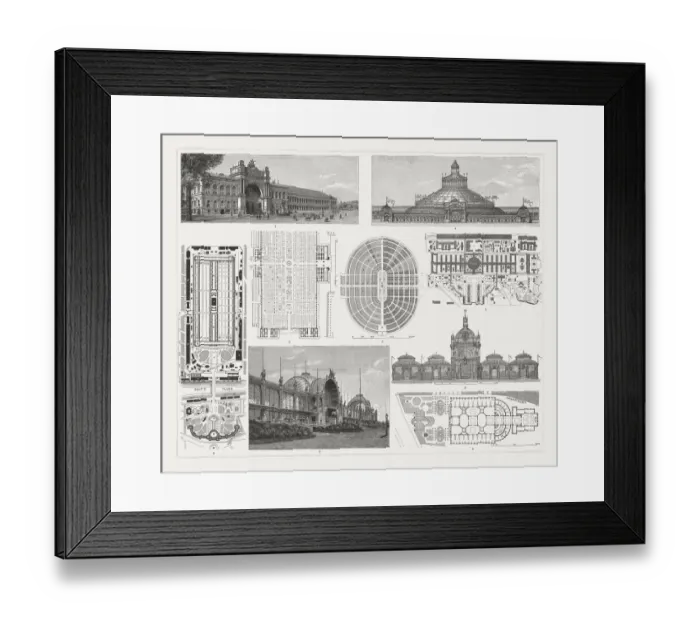 Framed Print : Exhibition buildings to world exhibitions in the 19th century Framed Print : Exhibition buildings to world exhibitions in the 19th century