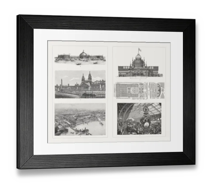 Framed Print : Buildings of the world Exhibitions, 19th century Framed Print : Buildings of the world Exhibitions, 19th century