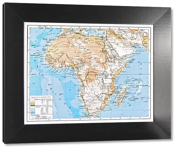 Mountain and Hydrographic Map of Africa
