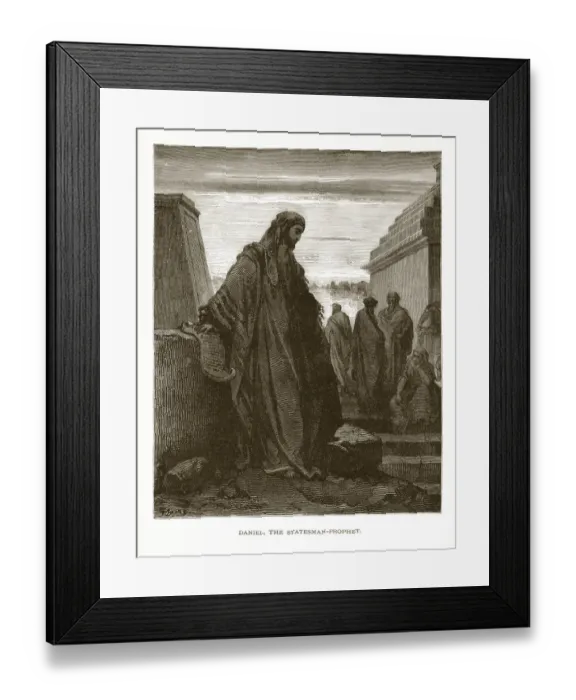 Framed Print : Daniel the Prophet and Statesman Biblical Engraving Framed Print : Daniel the Prophet and Statesman Biblical Engraving