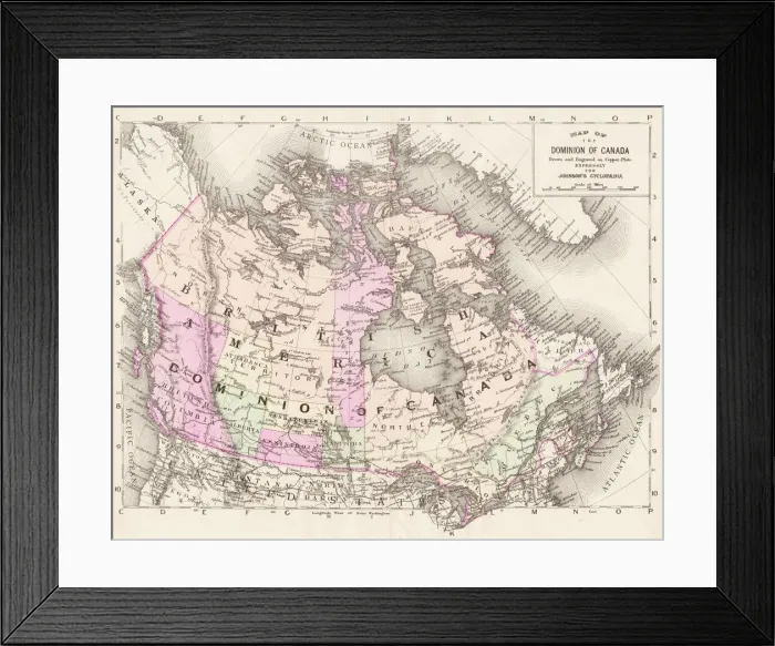 Framed Print : Canada map 1893