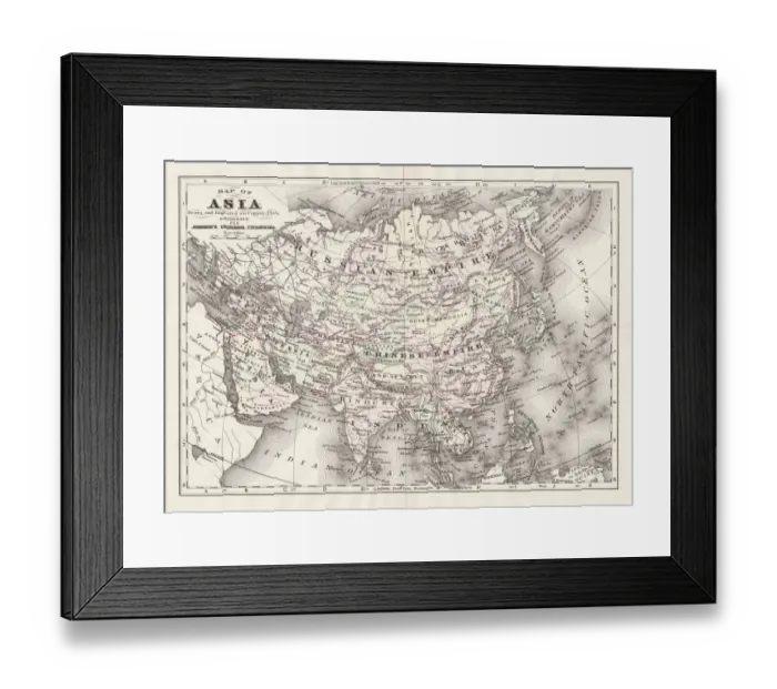Framed Print : Asia map 1893 Framed Print : Asia map 1893