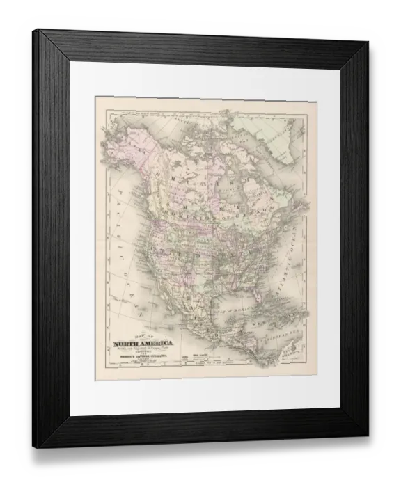 Framed Print : North America map 1893