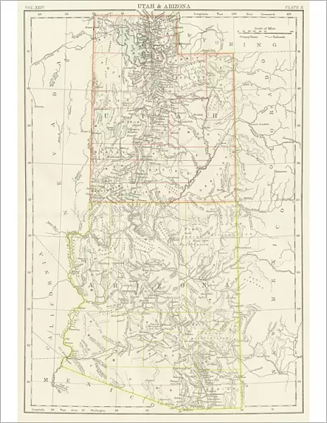 Utah Arizona map 1885