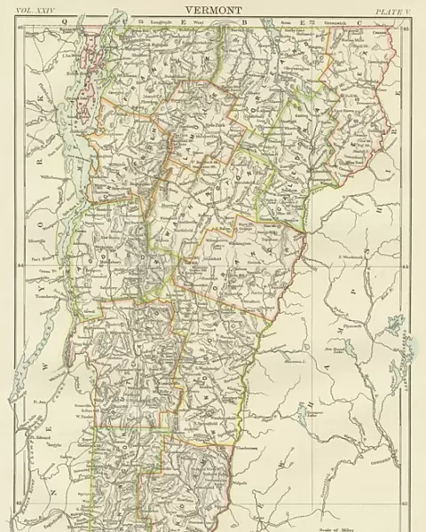 Vermont USA map 1885