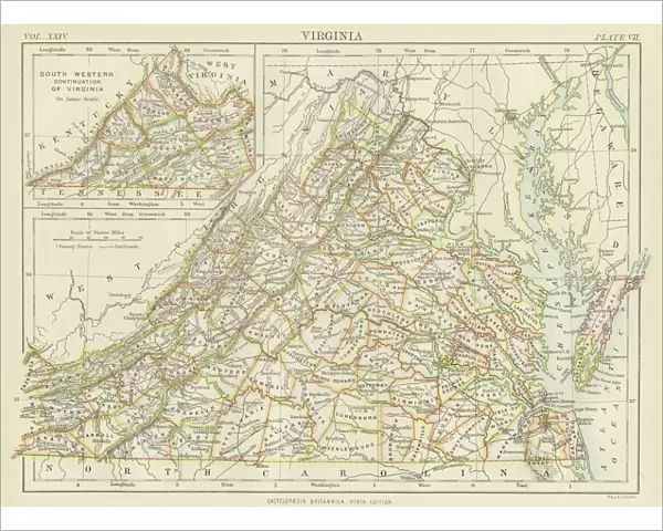 Virginia map 1885