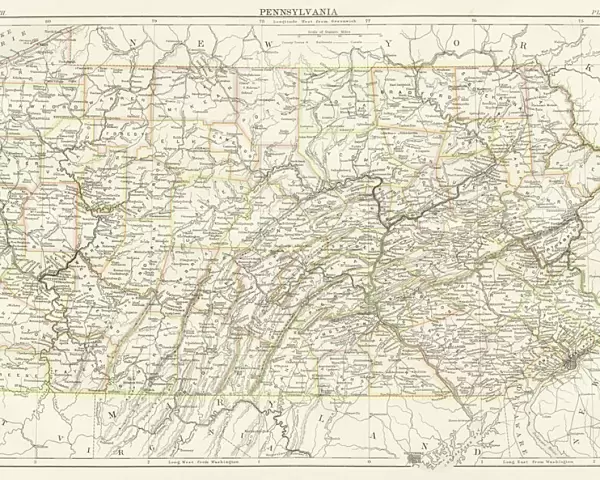 Pennsylvania map 1885