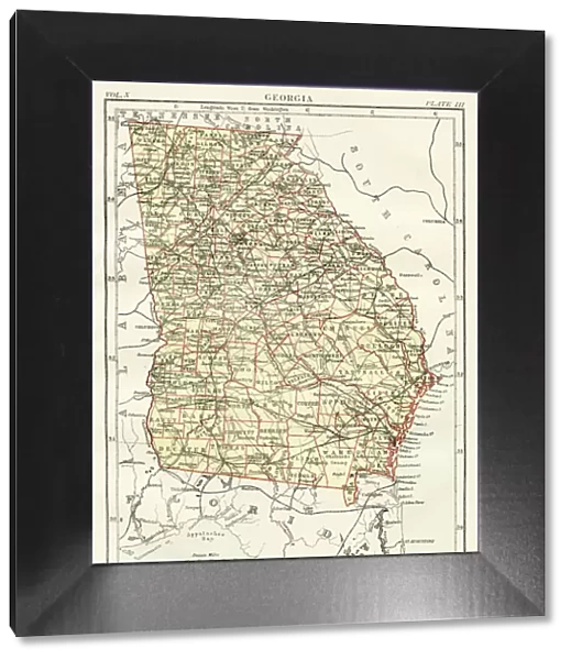 Georgia map 1884