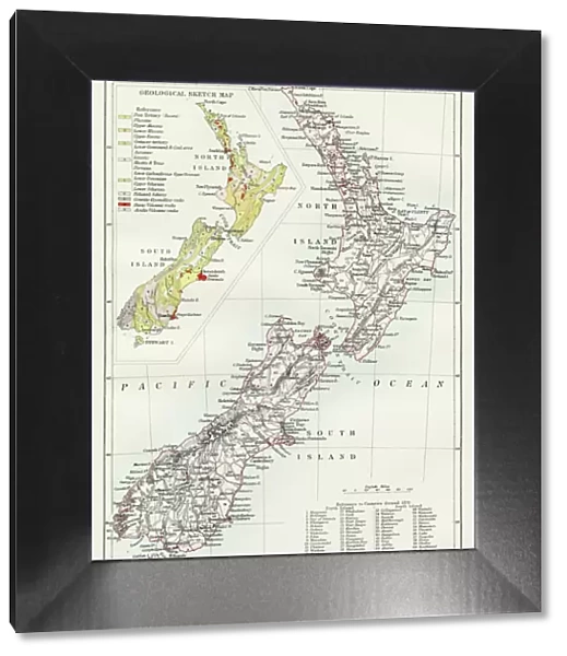 New Zealand map 1884
