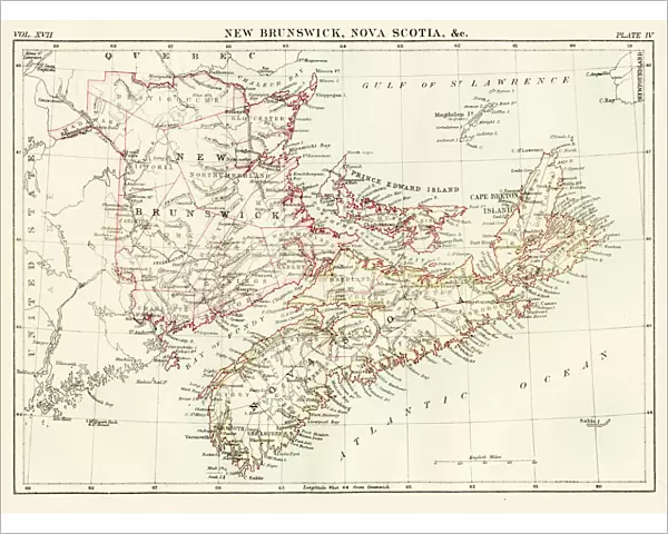 New Brunswick Nova Scotia map 1884
