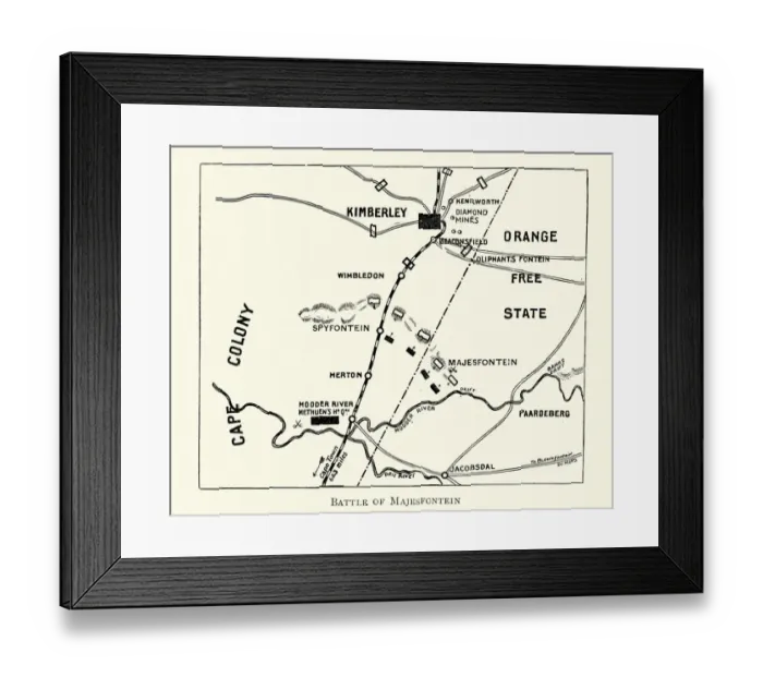 Framed Print : Plan of the Battle of Magersfontein Framed Print : Plan of the Battle of Magersfontein