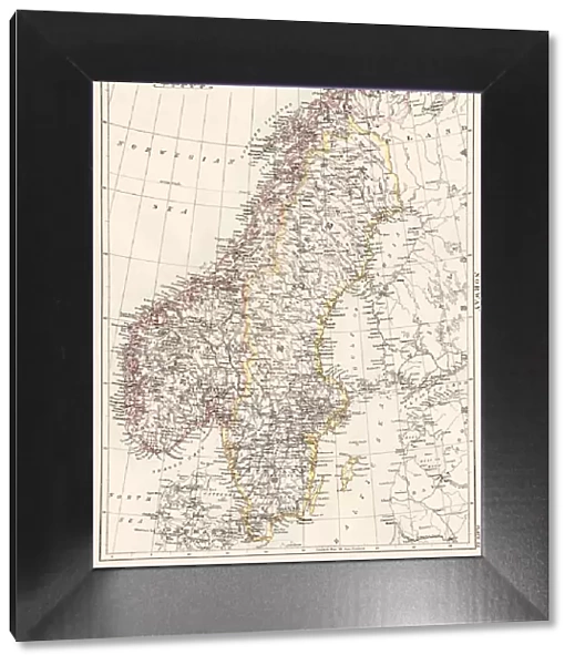 Norway and Sweden map 1884