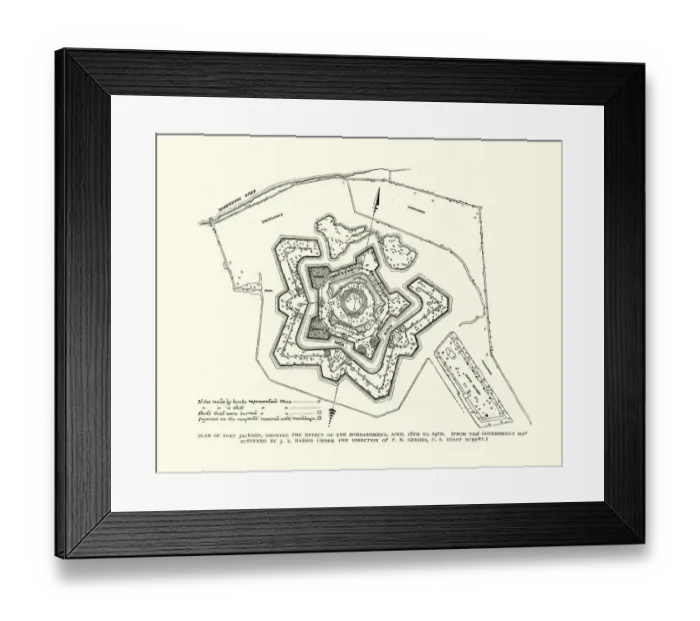 Framed Print : American Civil War, Fort Jackson, Louisiana Framed Print : American Civil War, Fort Jackson, Louisiana