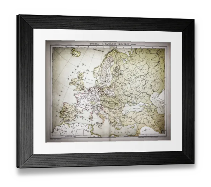Framed Print : Map of Europe, Napoleon idea 1810 Framed Print : Map of Europe, Napoleon idea 1810