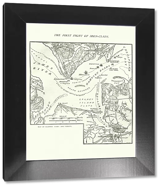 Map of the Battle of Hampton Roads