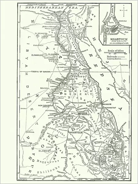 Map of Sudan, late 19th Century