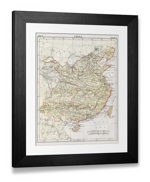 Framed Print : Map of China 1883 Framed Print : Map of China 1883