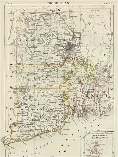 Map of Rhode island 1883
