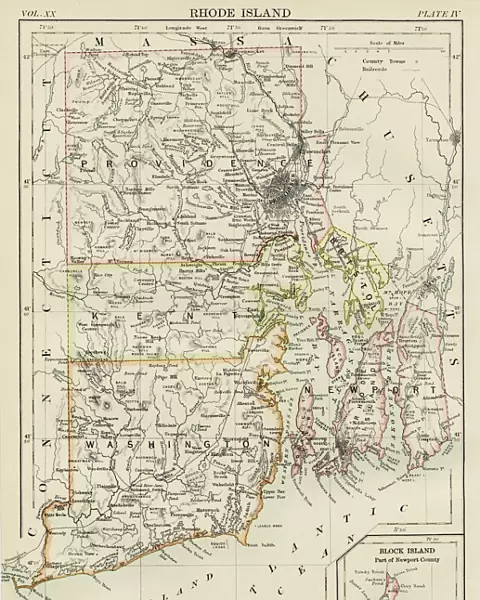 Map of Rhode island 1883