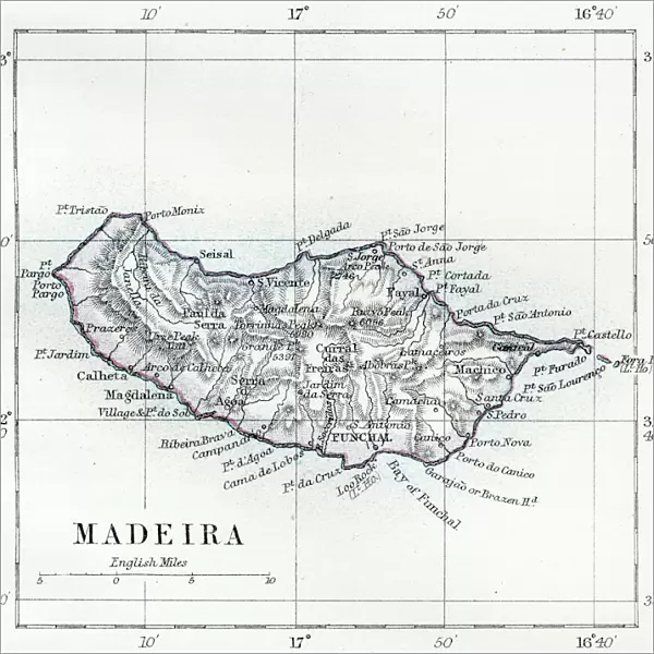 Madeira island map 1883