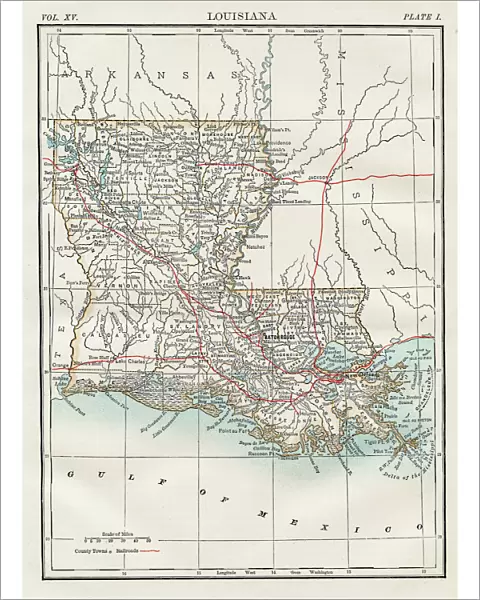 Map of Louisiana 1883