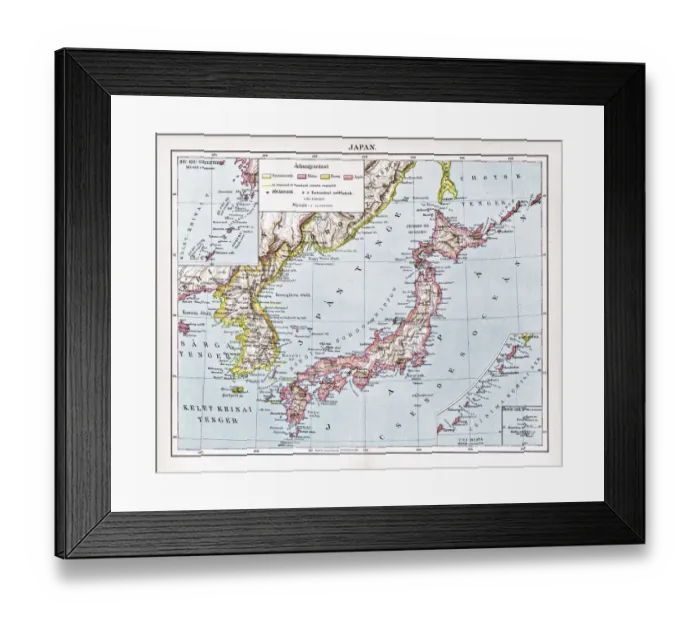 Framed Print : Map of Japan